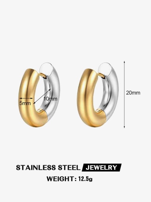 5x10mm earrings Stainless steel Geometric Hip Hop Huggie Earring