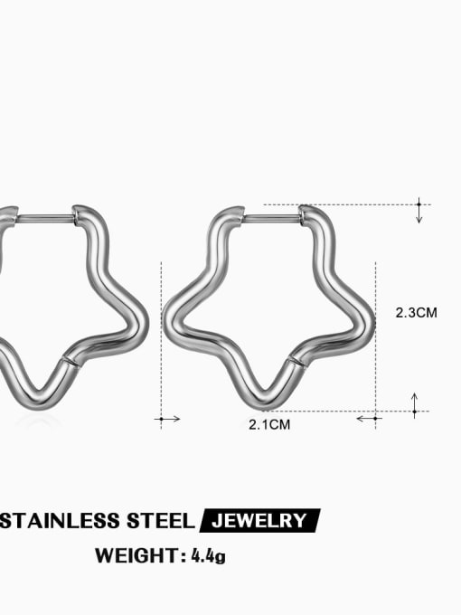 Steel color ZN468S Stainless steel Geometric Minimalist Huggie Earring