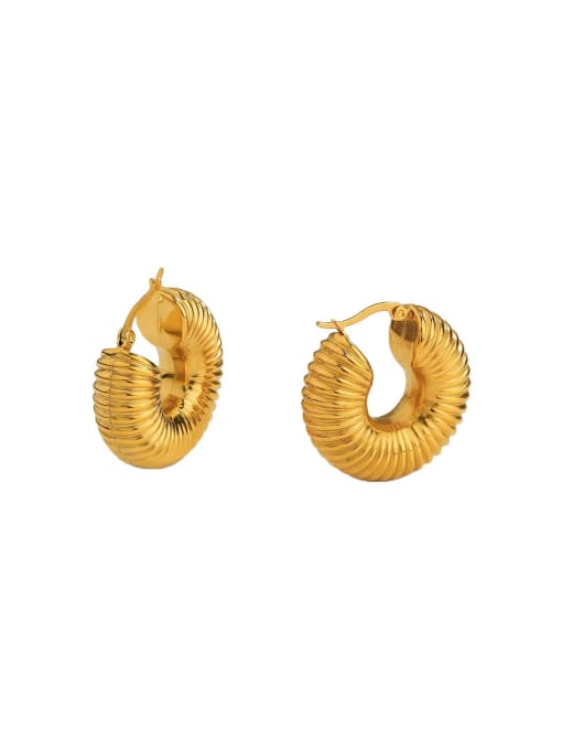 gold Stainless steel water pipe Trend Huggie Earring