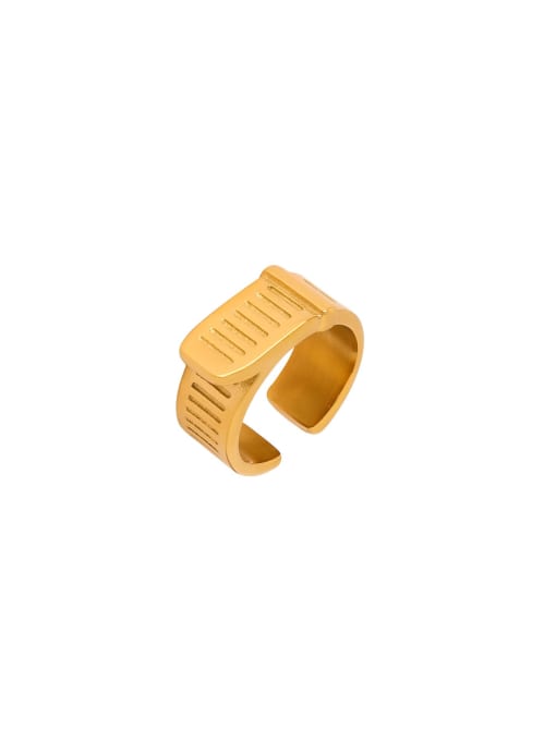 MAKA Titanium Steel Geometric Trend Band Ring 0