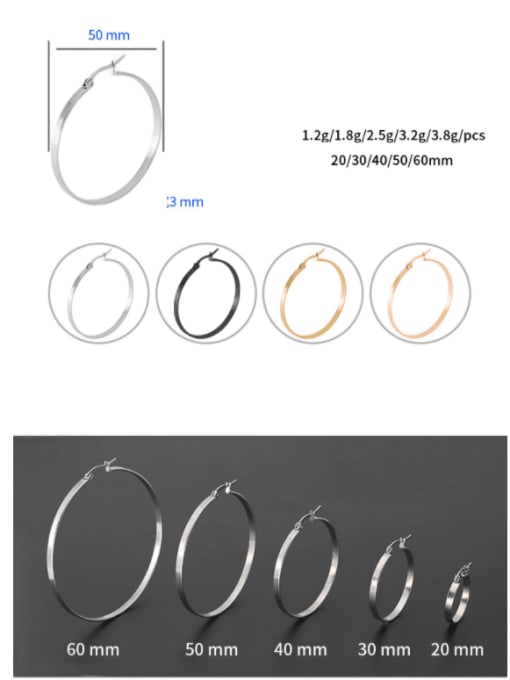 BELII Titanium Steel Round Minimalist Hoop Earring 1