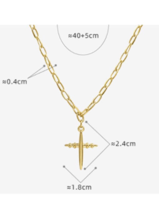 MAKA Titanium Steel Cross Minimalist Necklace 2