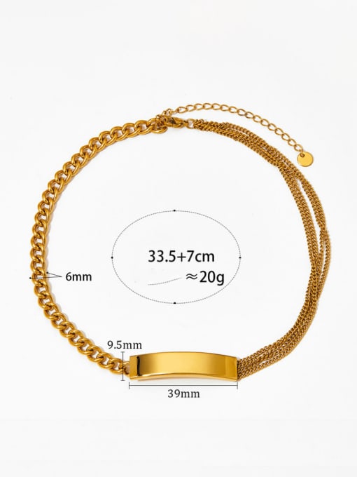 Golden Necklace KDD910 Stainless steel Hip Hop Multi-Layer  Geometric  Bracelet and Necklace Set