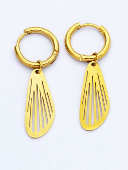 gold European and American fashion 18K Gold non fading stainless steel awn star titanium steel earrings