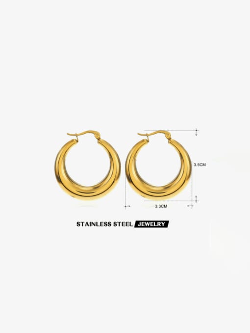 Gold Large Stainless steel Geometric Minimalist Hoop Earring