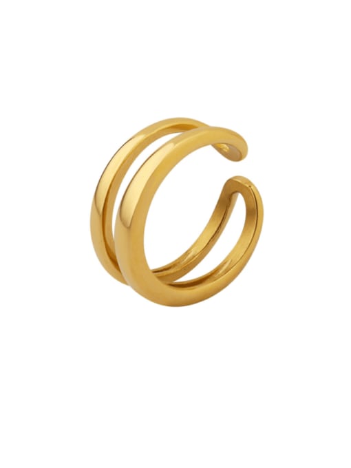 A422 gold open ring is not adjustable Titanium Steel Geometric Minimalist Stackable Ring