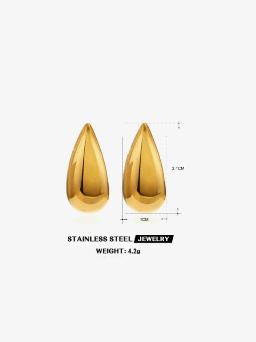 J$L  Steel Jewelry Stainless steel Heart Hip Hop Water Drop Stud Earring 1