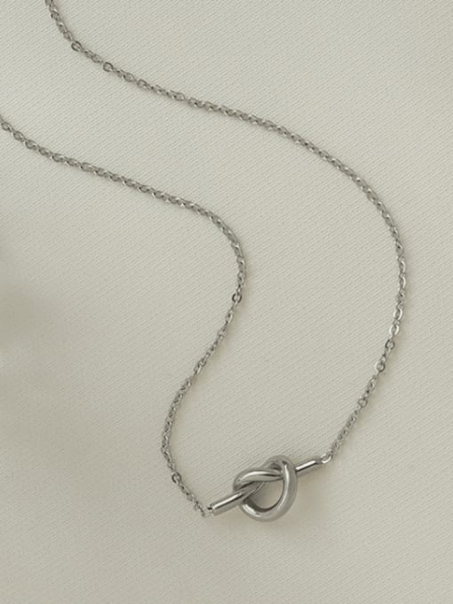 steel Titanium 316L Stainless Steel Knot Heart Minimalist Necklace with e-coated waterproof