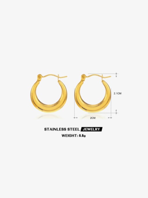 J$L  Steel Jewelry Stainless steel Geometric Hip Hop Huggie Earring 1