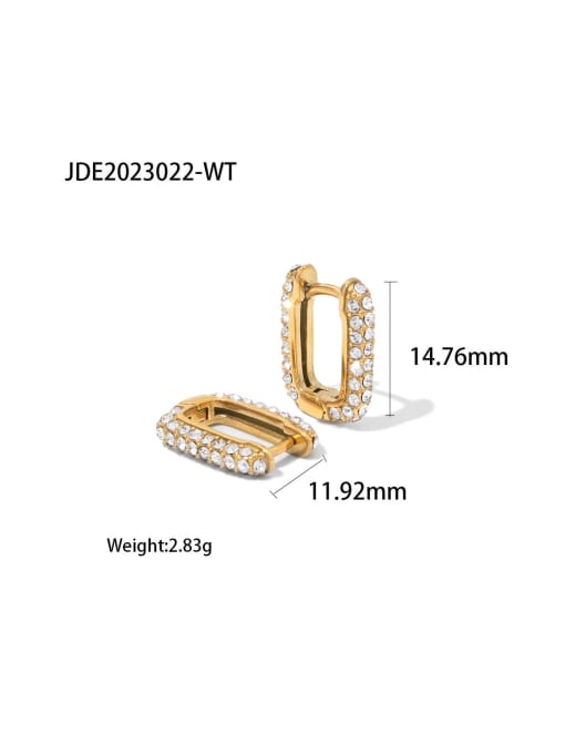 J&D Titanium Steel Cubic Zirconia Geometric Dainty Earring 2
