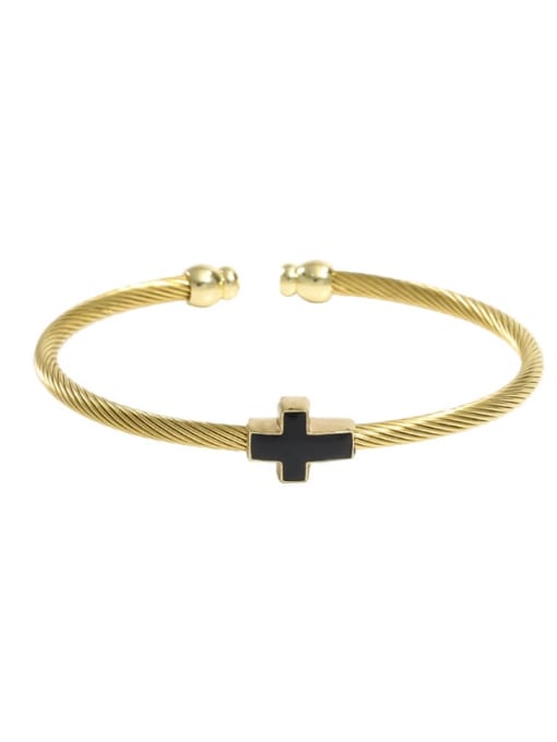 Style 9 (Perforated Cross) Stainless steel Enamel Cross Vintage Cuff Bangle