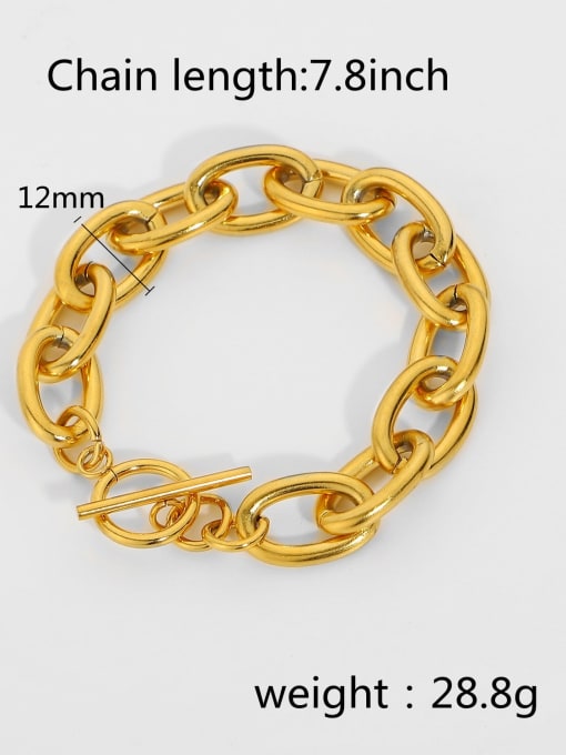 JDB201001 1 Stainless steel Geometric Minimalist Link Bracelet