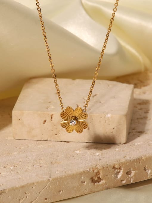J&D Stainless steel Flower Minimalist Necklace 3