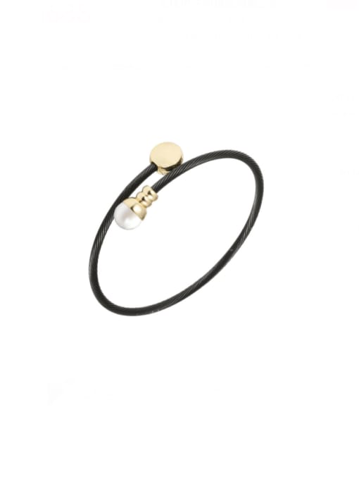 Black Pill Pearl Bracelet Stainless steel Hip Hop C Shape Ring Earring And Bracelet Set