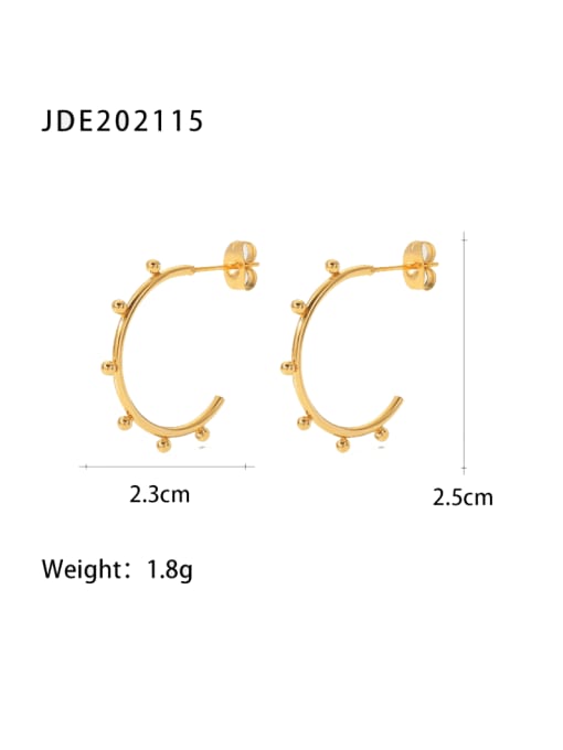 J&D Stainless steel Bead Geometric Minimalist Drop Earring 2