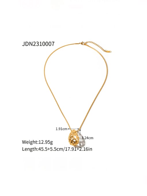 JDN2310007 Stainless steel Hollow  Water Drop Hip Hop Necklace
