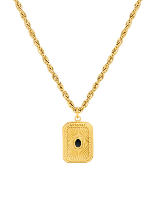 P100 gold necklace 40+ 5cm Titanium Steel Geometric Vintage Bead chain  Necklace