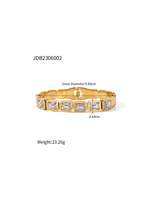 J&D Stainless steel Cubic Zirconia Geometric Trend Band Bangle 3
