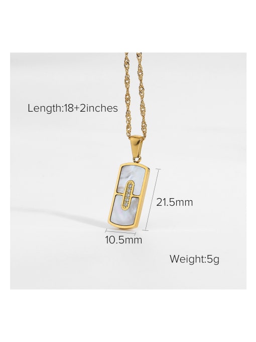 JDN20159 Stainless steel Shell Letter Trend Initials Necklace