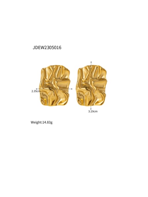 JDEW2305016  Gold Stainless steel Geometric Hip Hop Stud Earring