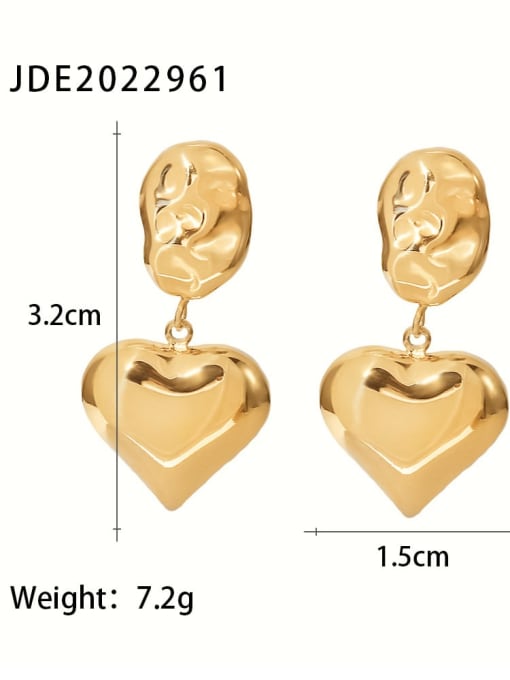 JDE2022961 Stainless steel Heart Trend Drop Earring