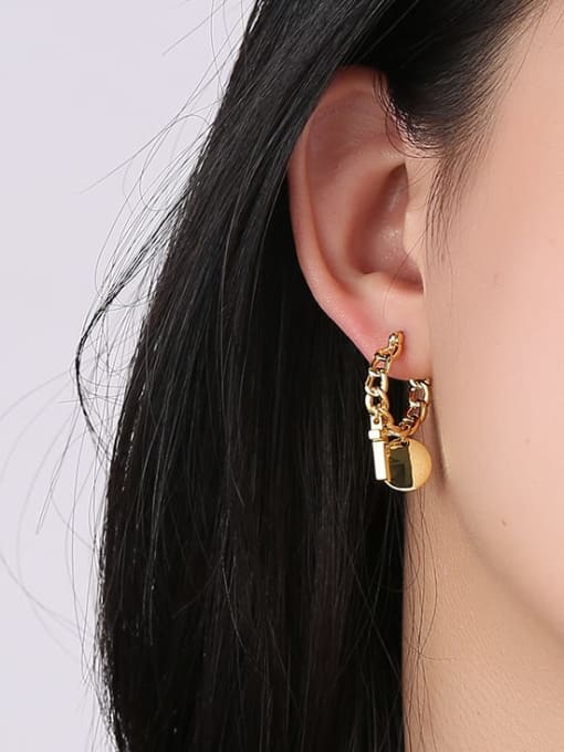 Clioro Brass Geometric Cross Vintage Huggie Earring 1