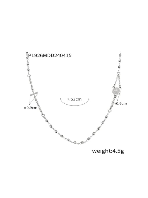 P1926 Steel Necklace Titanium Steel Cross Tassel Trend Tassel Necklace