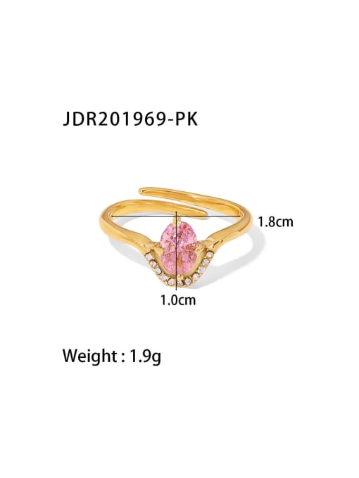 J&D Stainless steel Cubic Zirconia Geometric Vintage Band Ring 1