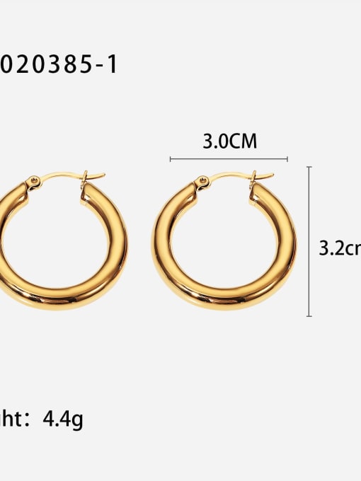 JDE020385 1 Stainless steel Round Trend Hoop Earring