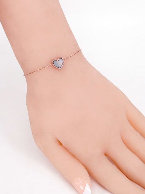K.Love Titanium Enamel Heart Minimalist Link Bracelet 2