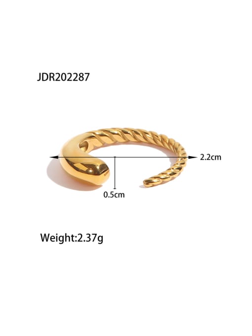 JDR202287 Stainless steel Geometric Vintage Band Ring