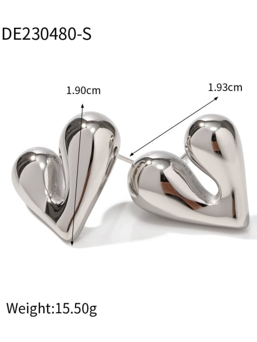 JDE230480 S Stainless steel Heart Dainty Stud Earring