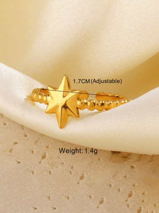 Golden Star Ring Stainless steel Heart Hip Hop Band Ring