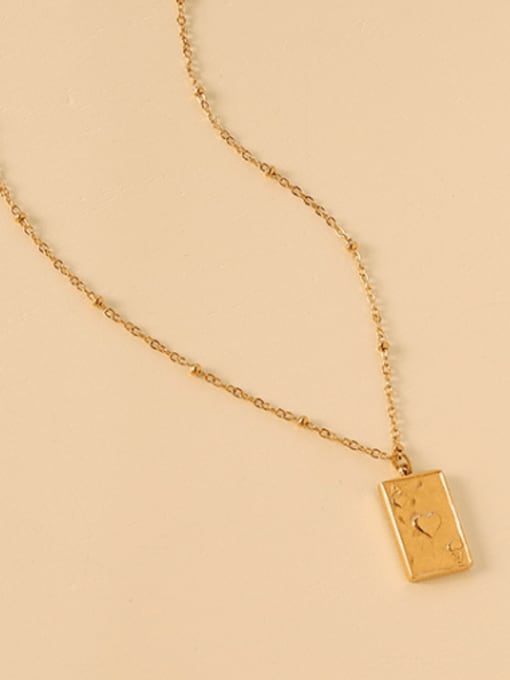 Gold necklace 40+5cm Titanium 316L Stainless Steel Geometric Minimalist Necklace with e-coated waterproof