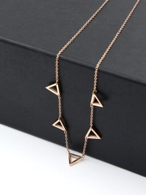 K.Love Titanium Hollow  Triangle Minimalist Necklace 3