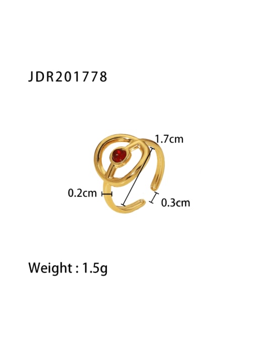 J&D Stainless steel Natural Stone Geometric Minimalist Band Ring 2