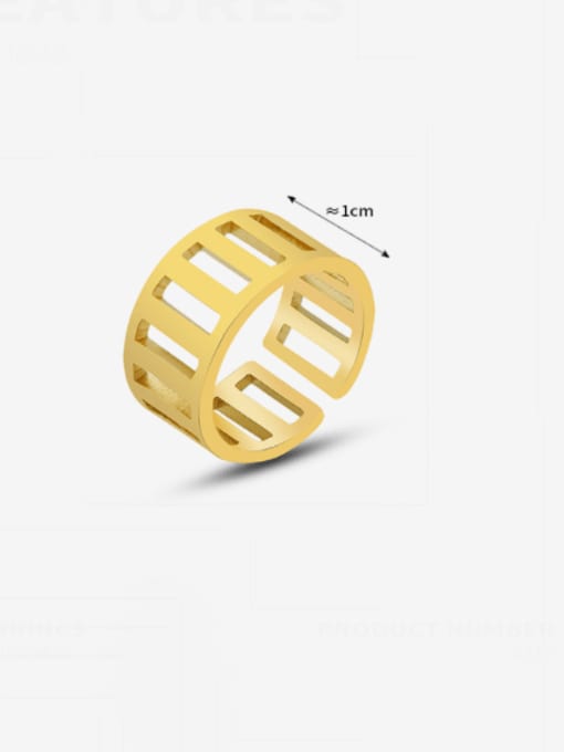 MAKA Titanium Steel Geometric Minimalist Stackable Ring 1