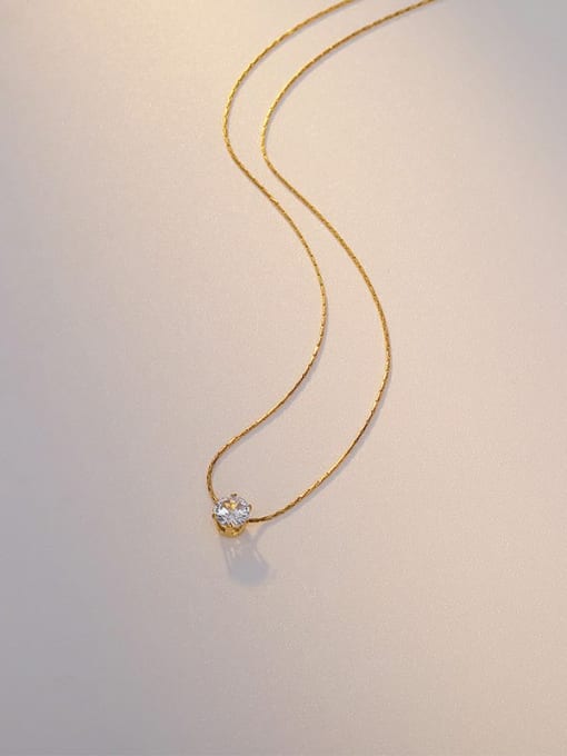K.Love Titanium Steel Cubic Zirconia Geometric Dainty Necklace 3