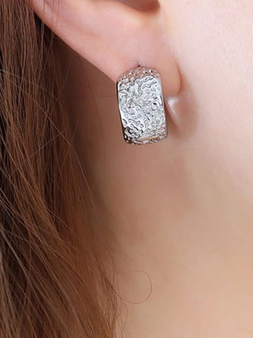 F727 steel earrings Brass Geometric Vintage Stud Earring