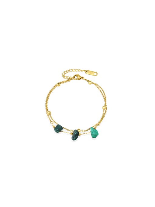 YAYACH Titanium Steel Natural Stone Geometric Vintage Link Bracelet