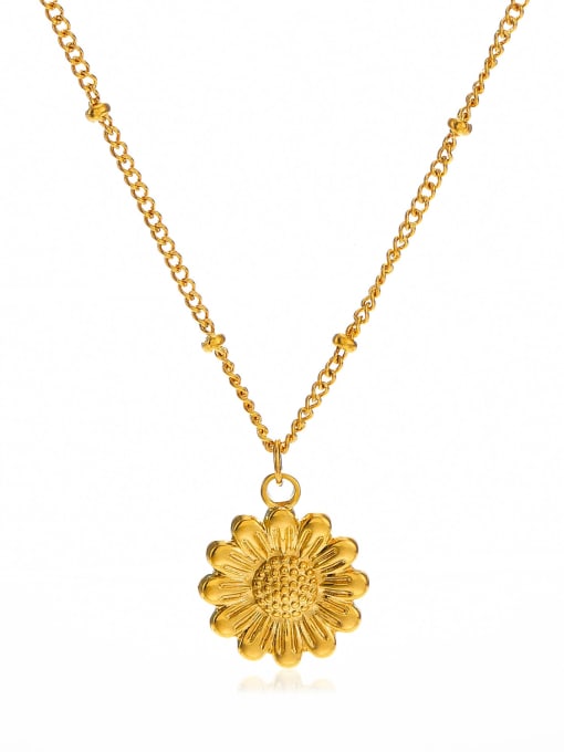 J$L  Steel Jewelry Stainless steel Sun Flower Vintage Necklace 0