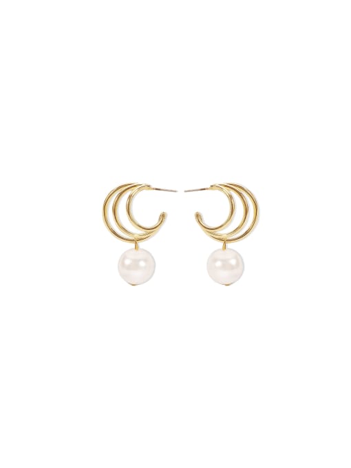 MeiDi-Jewelry Alloy Imitation Pearl Geometric Trend Stud Earring 0