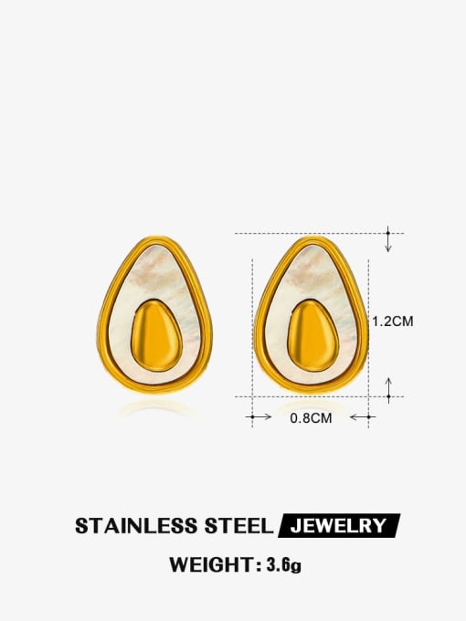 Avocado Earrings Titanium Steel Shell Butterfly Minimalist Stud Earring