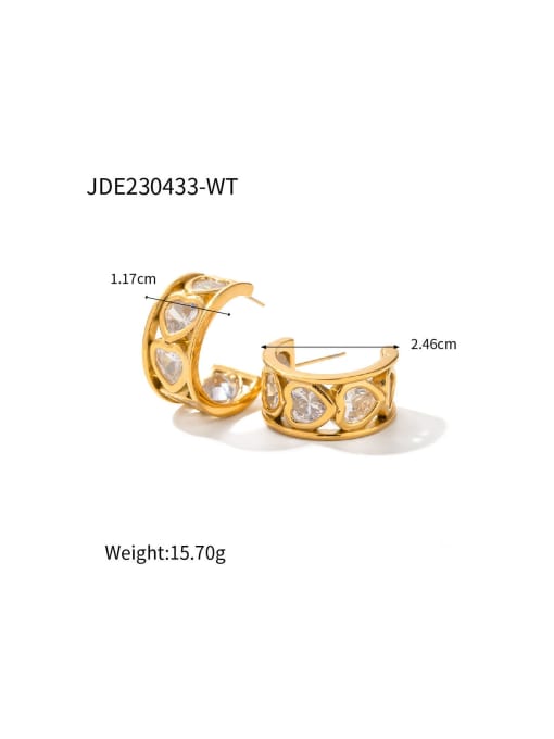 J&D Stainless steel Cubic Zirconia Geometric Dainty Stud Earring 2