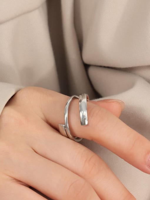 A075 Steel Ring Titanium Steel Irregular Minimalist Stackable Ring