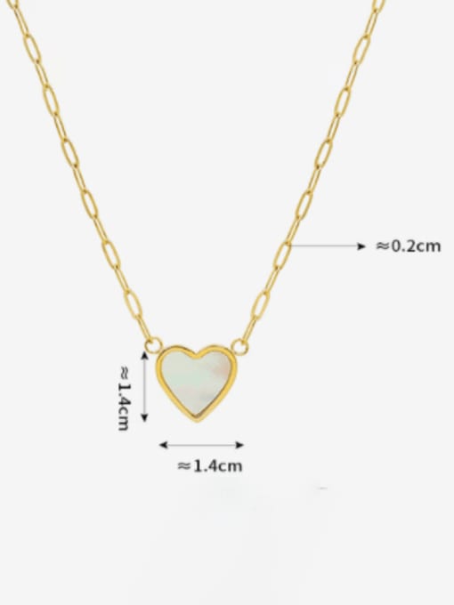 MAKA Titanium Steel Shell Heart Minimalist Necklace 2