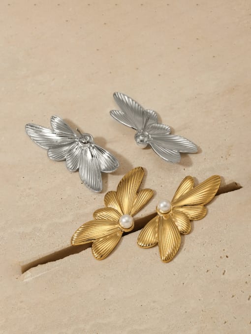 Clioro Stainless steel Butterfly Hip Hop Stud Earring
