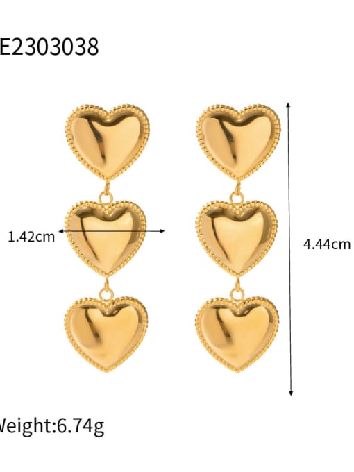 JDE2303038 Stainless steel Heart Trend Drop Earring