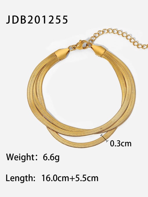 JDB201255 Stainless steel Snake Bone Chain Minimalist Link Bracelet