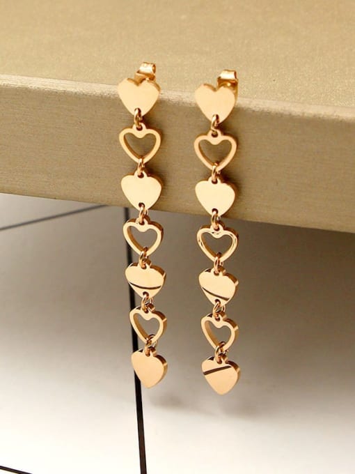 K.Love Titanium Heart Dainty Threader Earring